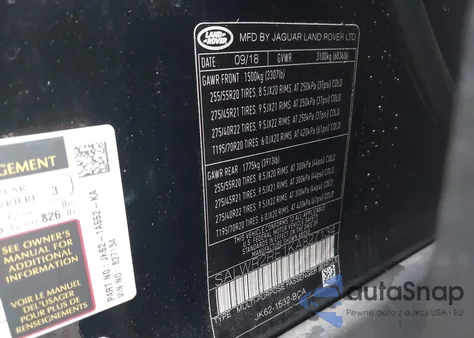 2019 Land Rover Range Rover Sport Supercharged Dynamic из США, поврежденный, VIN SALWR2RE1KA827134